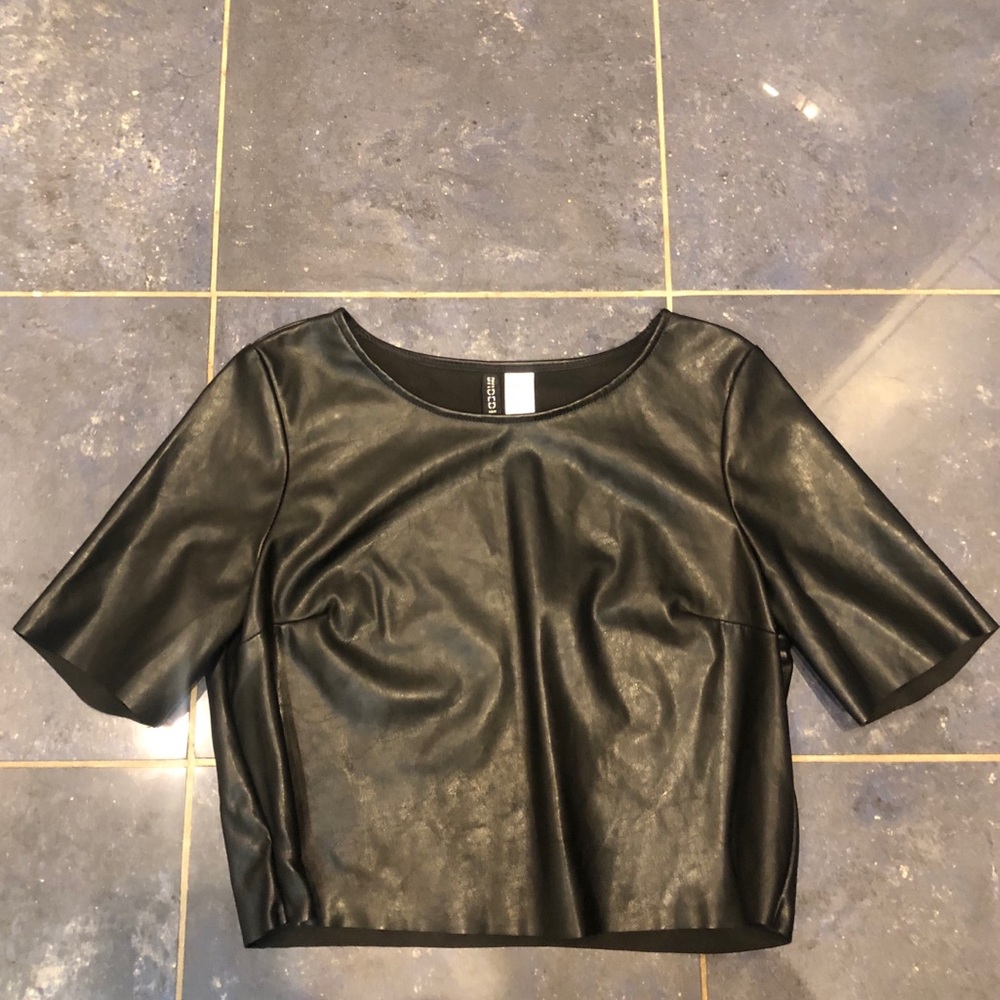H&M faux leather top